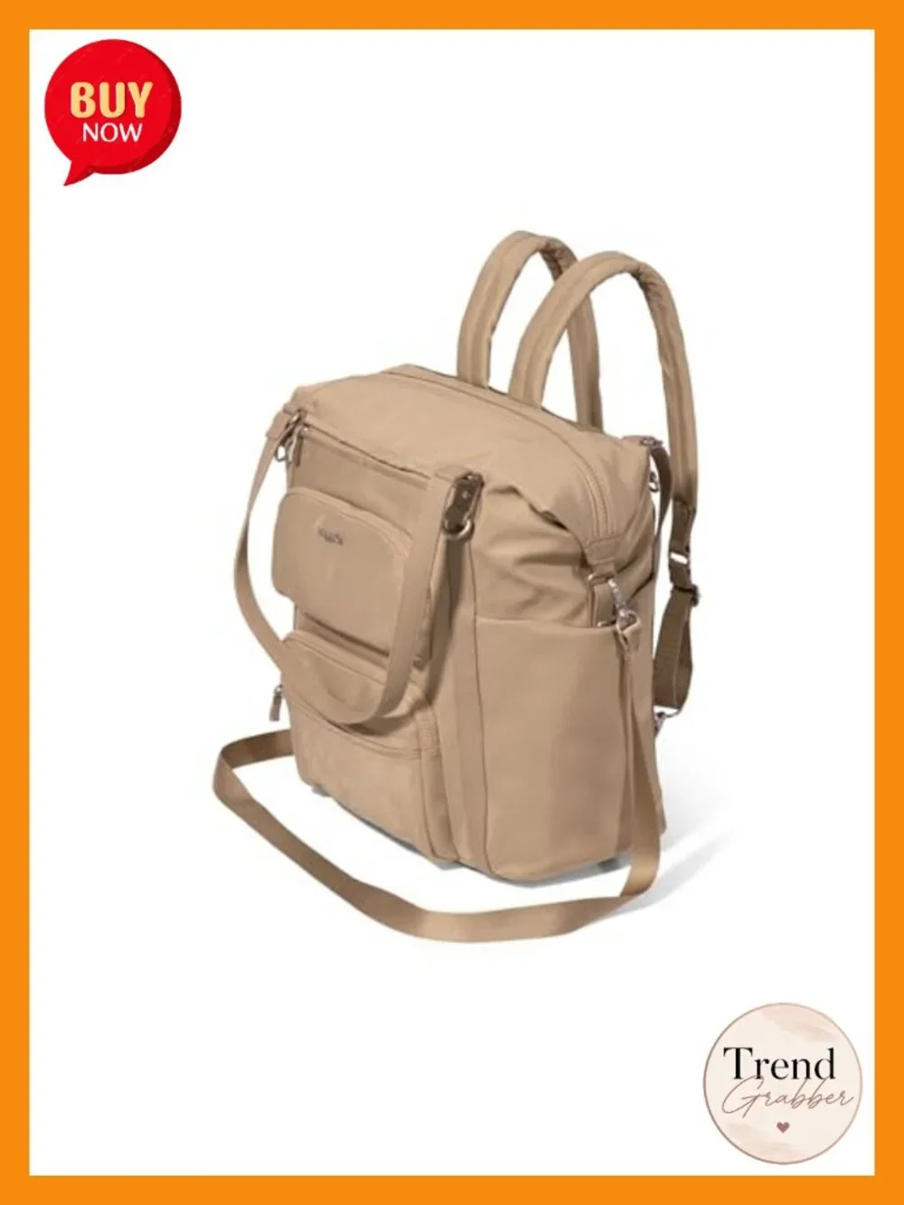 Convertible Travel Backpack RFID Tote Crossbody w/ Laptop Sleeve Luggage Sleeve